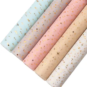 Wholesale cheap color gauze flower wrapping paper with moon and star sequins