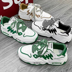 Nouvelles chaussures de skate décontractées en cuir pour hommes 2025 – Baskets de mode d'extérieur respirantes à lacets, chaussures plates pour étudiants et sportifs - Product Image 1