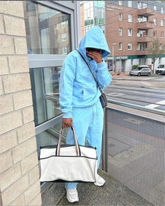 2024 Hai Mảnh Áo Và Jogger Đặt Người Đàn Ông Bộ Đồ Thể Thao Biểu Tượng Tùy Chỉnh Pháp <span class=keywords><strong>Terry</strong></span> Quá Khổ Áo Thun Hoodies Người Đàn Ông Áo Nỉ - Product Image 3