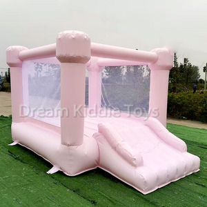 Nhỏ trong nhà vui chơi giải trí thiết bị ánh sáng <span class=keywords><strong>Inflatable</strong></span> Bouncer nhảy lâu đài Pastel màu hồng nhà bị trả lại với Blower - Product Image 1