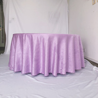 Nappe en tissu polyester bleu poussière de 120 à 132 pouces, nappe jacquard pour mariage, fête, banquet, événements, hôtel, restaurant