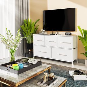 <span class=keywords><strong>Commode</strong></span> moderne à <span class=keywords><strong>5</strong></span> <span class=keywords><strong>tiroirs</strong></span> pour chambre à coucher <span class=keywords><strong>Commode</strong></span> avec miroir Meubles de maison pour salon - Product Image 4