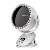 Ventilateur de refroidissement d'air intelligent USB personnalisé pour bureau, montage mural, contrôle numérique, rechargeable, ventilateur à pince pour la maison et le bureau