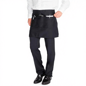 High Quality Fashionable Reusable Cotton Half Body <b>Apron</b> for <b>Chefs</b> Waiters with Custom Logo Printing Washable Two Pockets Waist - Product Image 4