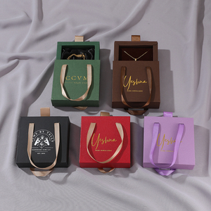 Custom Logo Slide Cardboard Jewellery <b>Box</b> for <b>Ring</b> Earring Necklace Bangle Eco-friend Wedding Gift Packaging Drawer Jewelry <b>Box</b> - Product Image 2