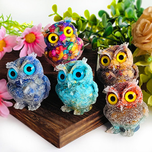 Wholesale Natural Healing <strong>Crystal</strong> Gemstone Carved Stone <strong>Animal</strong> Carving rose quartz chips Owl <strong>Crystal</strong> Carve for home decoration - Product Image 5
