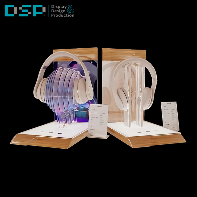 DSP Vietnam factory Customized acrylic head-mounted headphones display stand, small household appliance display stand