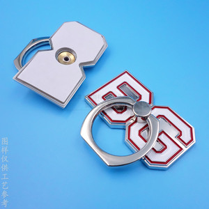 All Metal Painted Phone Ring Holder Zinc Alloy Letter <b>Desktop</b> <b>Stand</b> With Adhesive Back Nickel Color - Product Image 3