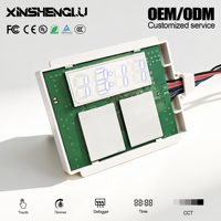Module d'interrupteur tactile intelligent OEM pour miroir, 5A 60W, gradation progressive, désembuiseur, affichage du temps d'activation |   Options de prises universelles 12 types