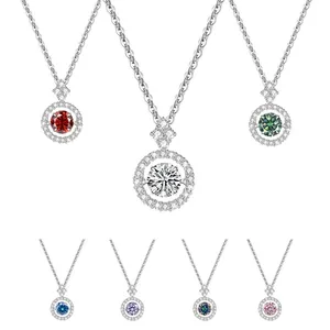 Collar de Plata de Ley con Colgante de Moissanita de Lujo de 1.0ct, Color D, Claridad VVS, con Corazón Pulsante, Cadena Elegante - Product Image 2
