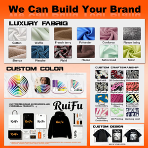 Unisex Custom Luxury Rhinestone 3d Embroidery Embossed Puff Hoodies <b>Print</b> Streetwear Cotton Cropped Boxy Fit Printing Hoodie - Product Image 6