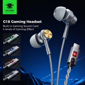 Auriculares para juegos PLEXTONE G18, auriculares internos para juegos, auriculares tipo C con micrófonos, 4 tipos de efectos de juego, Deltaforce - Product Image 6