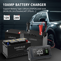 Chargeur de batterie de voiture électrique HTRC10A 12V/24V QC4.0+ Charge rapide 2 ports USB Matériel ABS/PC Sortie 100W Protection contre les surintensités
