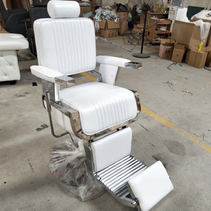 Sillón de <span class=keywords><strong>Barber</strong></span>ía Retro, Reclinable, Hidráulico, Resistente, de Cuero PU Antiguo para Hombre - Product Image 5