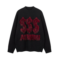 Automne hiver transfrontalier à la mode marque pull unisexe haute qualité fourrure de vison américain rue mode tridimensionnelle avant