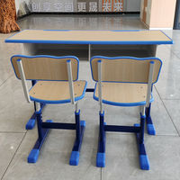 Ensemble bureau et chaise double réglable en bois, idéal pour salle de classe, bureau à domicile et salon – Meilleures ventes