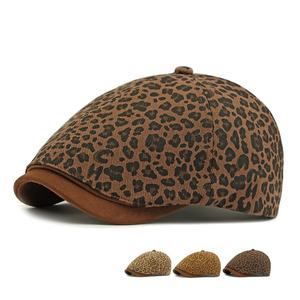 2025 nueva llegada primavera otoño estampado de leopardo boina sombrero artístico Retro Casual viaje Newsboy sombrero - Product Image 1