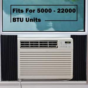 Kit de panneaux latéraux pour <span class=keywords><strong>climatiseur</strong></span> de fenêtre Kit de panneaux latéraux isolants en mousse Panneaux d'étanchéité Isolation de la chaleur estivale et du froid hivernal Noir - Product Image 3