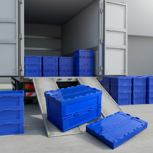 Conteneurs en plastique pliables HAOSEN, empilables et emboîtables, durables et légers pour la transformation alimentaire, le <span class=keywords><strong>transport</strong></span> et l'emballage - Product Image 1