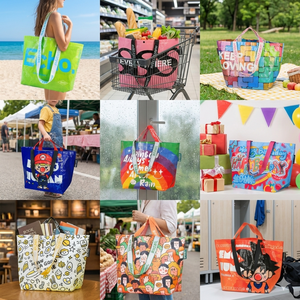 Bolsa de Compras Reutilizable Ecológica, Impermeable, Resistente, Laminada Brillante, Tejida en PP, para Compras Diarias - Product Image 6