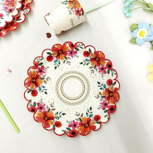ชุดจานชามกระดาษลายดอกไม้ DAMAI สำหรับงานเลี้ยง งานวันเกิดเด็ก ชุดอุปกรณ์จัดงานเลี้ยงน้ำชา จานกระดาษรูปดอกไม้ ถ้วยกระดาษ - Product Image 5