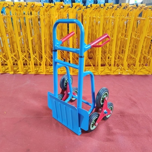 휴대용 헤비 듀티 산업용 6 륜 접이식 트럭 카트 150kg 적재 용량 고무 핸드 트롤리 계단 등반 기능 OEM - Product Image 6