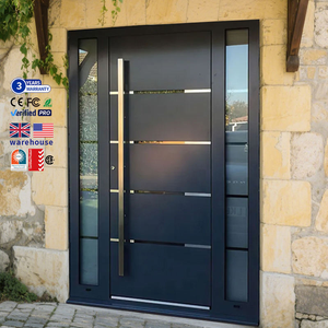 Puertas Pivotantes de Acero Inoxidable de Lujo para Entrada Principal Exterior, Estilo Francés Moderno, de Seguridad, Antióxido y a Prueba de Ruido - Product Image 1