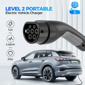 3.5KW 1 Phase Type 2 Fixed 16A Current AC Portable EV Charger Plug EV Charge Station With 5M Charging Cable For All EVSE Models