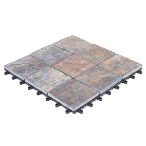 Carreaux de sol en pierre naturelle imbriquables, montage facile, pour balcon, <span class=keywords><strong>jardin</strong></span>, piscine, facile à installer, revêtement de pont amovible, pour bricolage, DIY, bon marché - Product Image 3