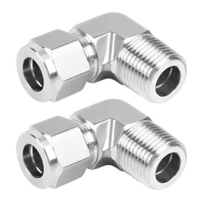 Raccords d'instrumentation pour <span class=keywords><strong>tube</strong></span> de 1/4 po DE x raccord de compression à double ferrule NPT de 1/4 po, en acier inoxydable <span class=keywords><strong>316</strong></span>, coudé mâle à 90 degrés - Product Image 4