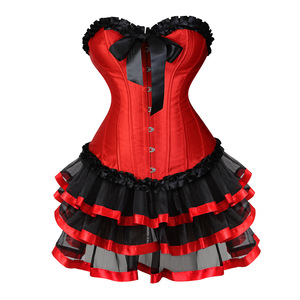 Vestido de lujo para <span class=keywords><strong>mujer</strong></span>, Sexy, burlesco, corsé, corpiño, Top con falda corta de encaje - Product Image 5