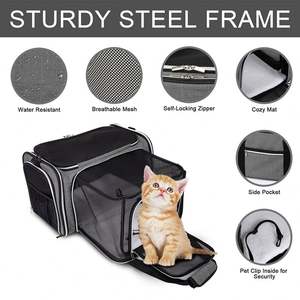 กระเป๋าใส่แมวกระเป๋าใส่สัตว์เลี้ยงแบบพับได้3ด้าน5ด้านที่ใส่สุนัข - Product Image 3