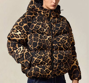 Herren Maßgefertigte Winter-Bomberjacke Leopardenmuster Kanada Daunenjacke Leichte Steppjacke Hersteller Neue Winterjacke mit Logo - Product Image 3