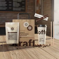 Sachet Doypack en plastique mat à faible MOQ avec fermeture éclair, emballage pour gobelets et sacs en papier pour magasins de café