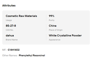 Polvo de Feniletil Resorcinol 377 de Grado Cosmético, 99% Puro, para Aclarar y Blanquear la Piel - Product Image 6
