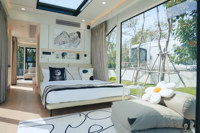 Importation de maisons préfabriquées de Chine - Capsule spatiale de luxe Starry Sky avec chambre et salon pour hôtel, villa, complexe hôtelier