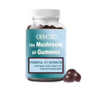 Nhãn hiệu riêng thuần chay nấm Gummies não tăng cường Hữu Cơ nootropic não tập trung bổ sung nấm Gummy - Product Image 1