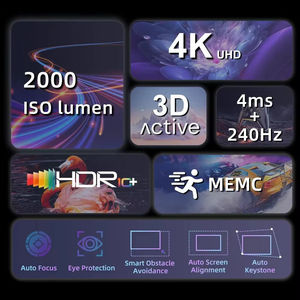 Rc Global version Awol VisionMaster Plus 2 <b>4K</b> <b>Projector</b> 2000 Lumen RGB Triple Laser Google <b>TV</b> Home Cinema <b>Projector</b> HDR10+ - Product Image 3