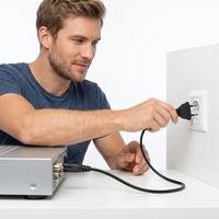 Câble d'extension en cuivre PVC haute tension 2,5A 220V AC avec prise européenne EU, connecteur IEC C7 2 broches pour appareils électroménagers