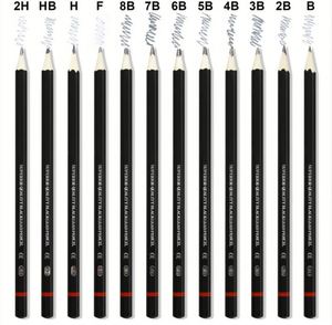 Ensemble de crayons à dessin professionnels pour l'école, 12 pièces, 2H-8B, crayons à dessin standard pour étudiants - Product Image 3