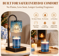 Lampe chauffe-cire bleue avec minuterie, chauffe-cire pour la cire fondue, cadeaux d'anniversaire, cadeaux de Noël pour femmes, maman, elle, cadeau de pendaison de crémaillère