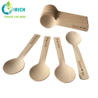 Petite cuillère en bambou écologique couverts biodégradables jetables mini cuillère en bois imprimée de logo personnalisé pour la crème glacée