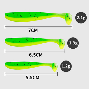 JINGGINGSOUL-SL103-Señuelos de Plástico Blando, Cebos de Silicona, Gusanos de Goma, Plástico Blando Nuevo de 6cm, 20 Piezas/Bolsa, PVC, Señuelo de Pesca para <span class=keywords><strong>Lago</strong></span> - Product Image 2
