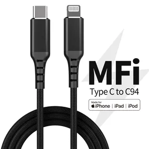 For iPhone Charger MFI official Certified usb c to 8pin cable for iPhone iPad iPod MAX PD 30W Fast Charging