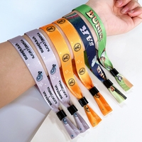 Bracelets en tissu personnalisés promotionnels, écologiques, pour événements et fêtes, avec fermoir en plastique, bracelets en tissu