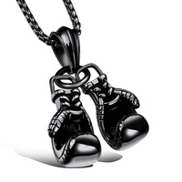 Nouvelle tendance boxe pendentif collier boxe colliers pour hommes chaîne garçons charme mode Sport Fitness cadeau bijoux
