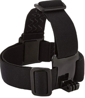 Sangle de tête élastique réglable avec vis à molette longue, motif de point de couture ondulé, support de bandeau à deux points pour caméra d'action et vidéo sportive
