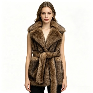 <span class=keywords><strong>Gilet</strong></span> <span class=keywords><strong>sans</strong></span> manches en fausse <span class=keywords><strong>fourrure</strong></span> tissée Zeyu pour femme, coupe ample, avec ceinture, écologique et respirant, idéal pour les trajets quotidiens - Product Image 2
