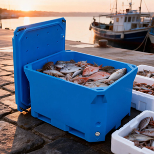 Glacière portable rotomoulée super grande, isolée, étanche, de qualité alimentaire, type palette, 800L, en plastique PE robuste, pour 15 jours de congélation - Product Image 1