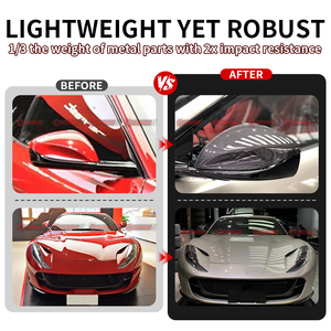 Carcasa de Espejo Retrovisor Lateral Trasero para Auto, Estilo OME, Fibra de Carbono Seca, para Ferrari 812 - Product Image 2